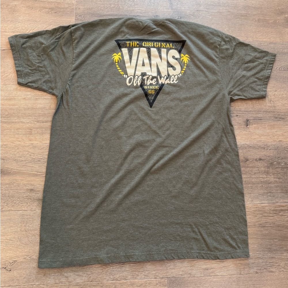 Vans Off The Wall Palm Tree Short Sleeve Shirt Heather Green